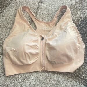XL Women's Zip Front Sports Bra Wireless Post-Surgery Active Yoga Sport…